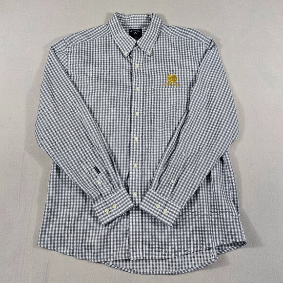 Antigua Shirt Mens XL Notre Dame Button Down Long Sleeve Gold ND Embroidery - Picture 1 of 10